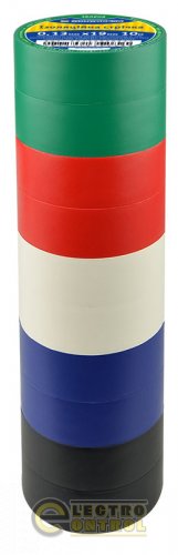 Изолента Аско-Укрем A0150020018 0,13ммх19мм/10м Набір №1 (2 чёрные+2синие+2красные+2зелёные+2белые)