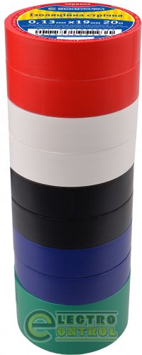 Изолента Аско-Укрем A0150020019 0,13ммх19мм/20м Набір №1 (2 чёрные+2синие+2красные+2зелёные+2белые)