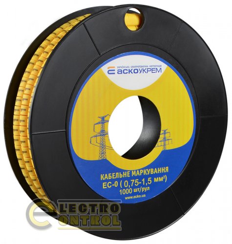 Маркировка для кабеля Аско-Укрем A0150080016 EC-0 0,75-1,5 мм² символ "1"