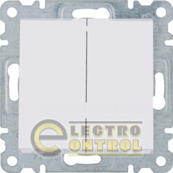 Вимикач 1-тактовий 2-клавішний Lumina WL0140, білий, 10АХ/230В
