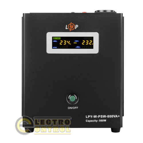 ДБЖ з правильною синусоїдою 12V LPY-W-PSW-800VA+(560Вт)5A/15A