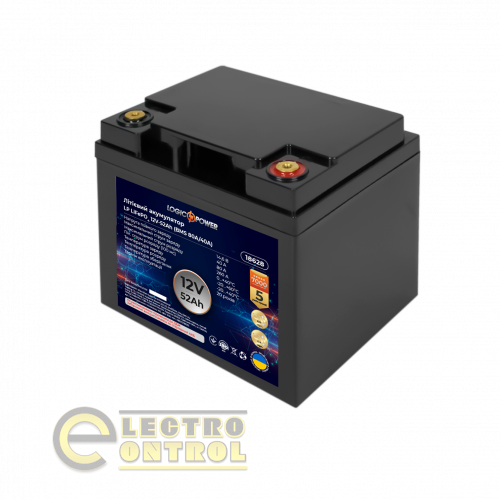 Аккумулятор LP LiFePO4 12V (12,8V) - 52 Ah (665Wh) (BMS 80A/40А) пластик