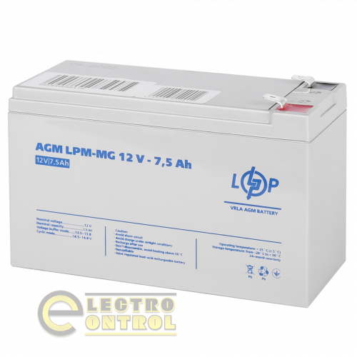 Аккумулятор мультигелевый LPM-MG 12V - 7.5 Ah
