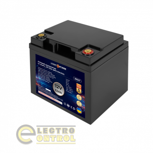 Аккумулятор LP LiFePO4 12V (12,8V) - 52 Ah (665Wh) (BMS 50A/25А) пластик