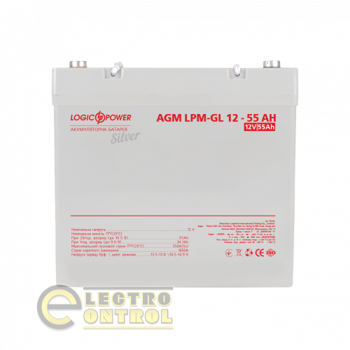 Акумулятор гелевий LP-GL 12V - 55 Ah Silver