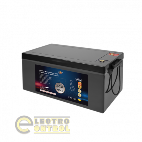 Аккумулятор LP LiFePO4 24V (25,6V) - 230 Ah (5888Wh) (BMS 80A/40A) пластик для ИБП