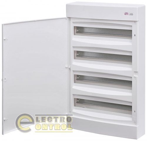 Щит зовнішній розподільний ETI ECT 4x18 PO 72 модулі білі дверцята IP40 1100271