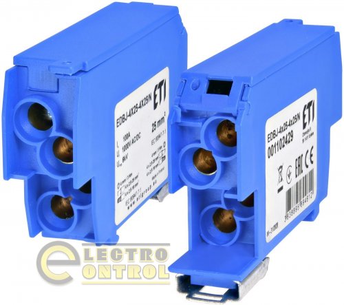 Блок распределительный ETI EDBJ-4x25-4x25N 100A 1000V AC/DC 1102429