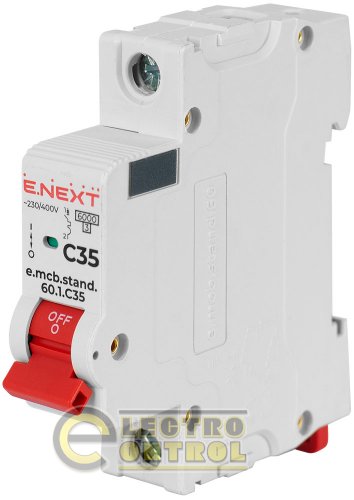 Автоматичний вимикач однополюсний 1Р 35А C E.Next e.mcb.stand.60.1.C35
