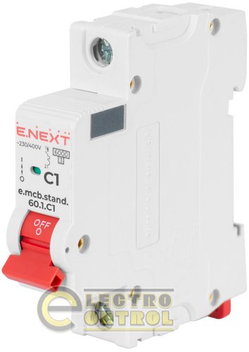 Автоматический выключатель однополюсный 1Р 1А C E.Next e.mcb.stand.60.1.C1
