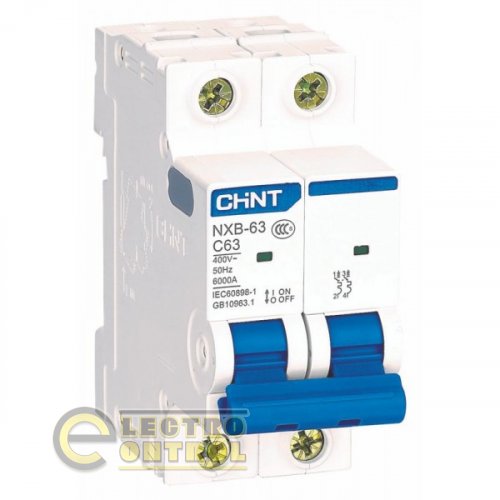 Автоматический выключатель двухполюсный 2Р CHINT NXB-63 C25 6kA Автоматический выключатель двухполюсный 2Р CHINT NXB-63 C25 6kA