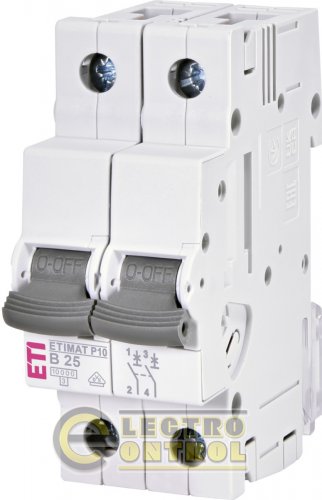 Автоматический выключатель ETIMAT P10 2p B 25A 10kA