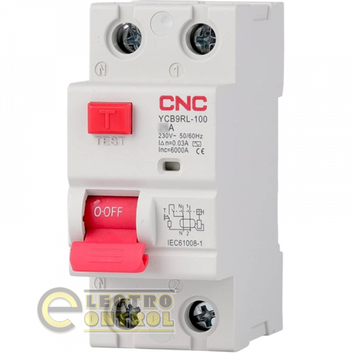 УЗО CNC YCB9RL-100 50А 1Р+N 6кА 30мА Б00041359