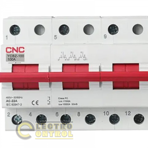 Модульный переключатель нагрузки CNC YCBZ-100 3P 100A 1-0-2 240/415В