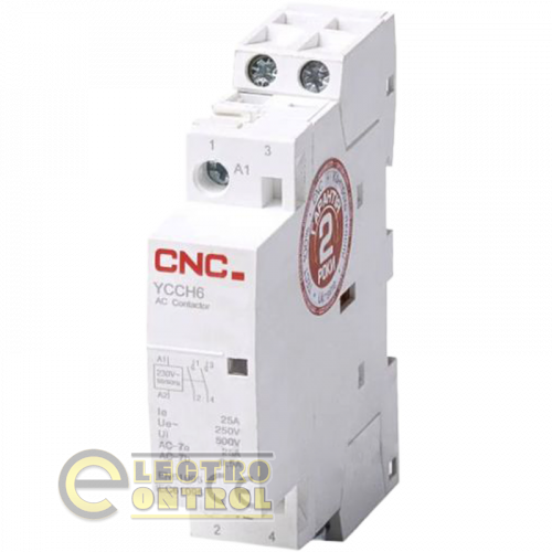 Модульний контактор CNC YCCH6-25 2Р 220В 2NO