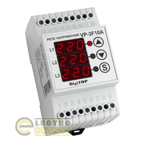Реле напряжения DigiTop VP-3F10A