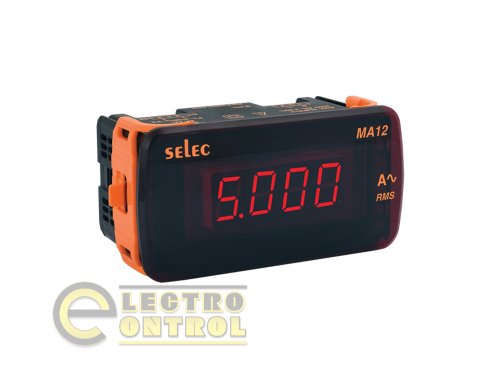 Цифровой амперметр Selec LED 1ф 240В 48x96 мм  IP51 монтаж на панель