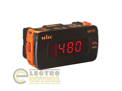 Цифровой вольтметр Selec 1ф 240В LED 48x96 мм AC IP51 монтаж на панель