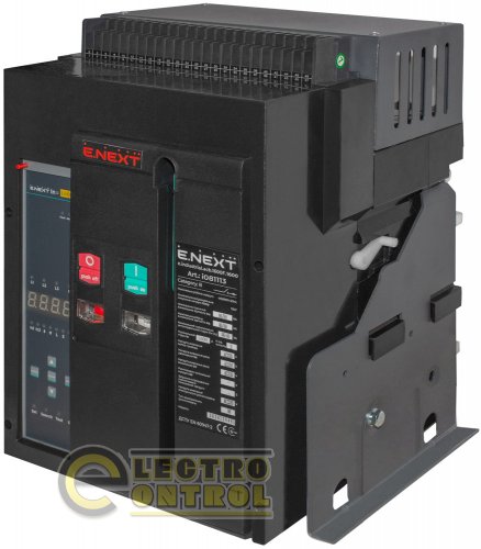 Воздушный автоматический выключатель Enext e.industrial.acb.1600F.1250 стационарный 0.4кВ 3Р электронный расцепитель мотор-привод и РН