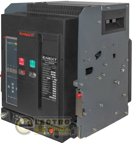Повітряний автоматичний вимикач Enext e.industrial.acb.1600D.630 викатний 0.4кВ 3Р електронний розчіплювач мотор-привід та РН