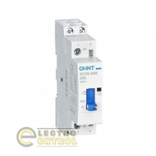 Контактор модульный CHINT NCH8-25M/20 AC220-240 з ручним керув.