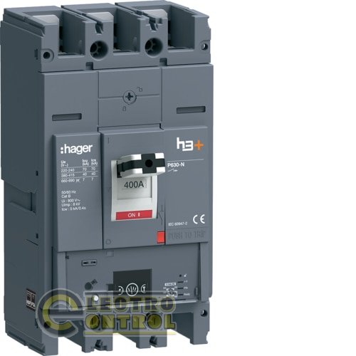 Автоматичний вимикач Hager 3p 400а 40kA h3+ Energy P630
