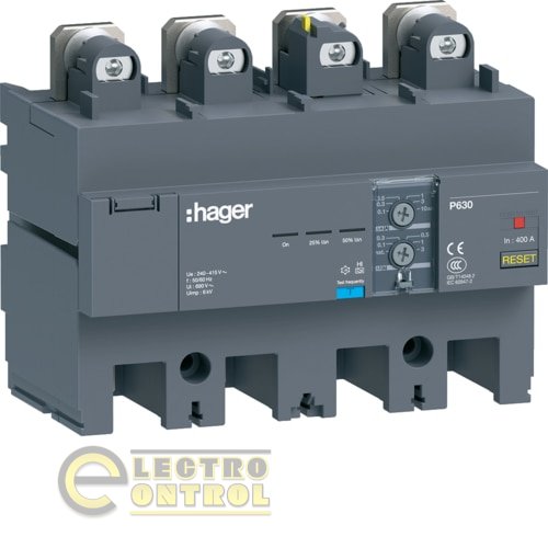 Блок УЗО Hager для выключателей h3+ P630 4p 400A 0.1-10А