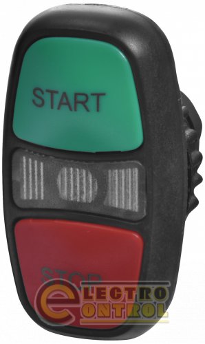 Кнопка-модуль сдвоенная ETI NSE-PB2I/RG-STSP "START/STOP зеленая/красная с подсветкой