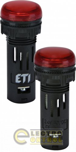 Лампа сигнальная LED матовая ETI ECLI-16-024C-R 24V AC/DC Ø16мм красная