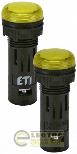 Лампа сигнальная LED матовая ETI ECLI-16-024C-Y 24V AC/DC Ø16мм жёлтая