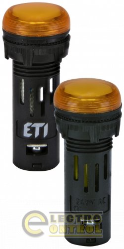 Лампа сигнальная LED матовая ETI ECLI-16-240A-A 240V AC Ø16мм оранжевая