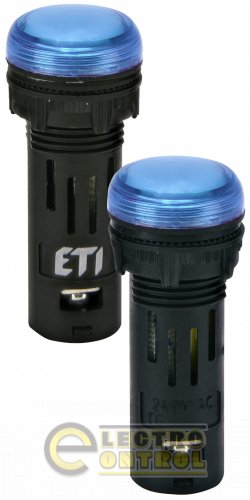 Лампа сигнальная LED матовая ETI ECLI-16-240A-B 240V AC Ø16мм синяя