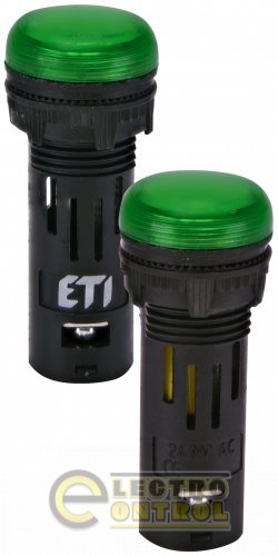 Лампа сигнальная LED матовая ETI ECLI-16-240A-G 240V AC Ø16мм зелёная