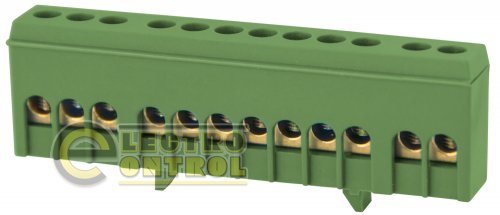 Шина нулевая Enext e.bsi.pro.1.12 на DIN-рейку в изолированном корпусе зеленая