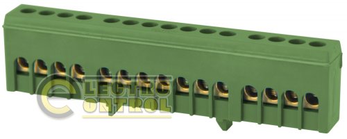 Шина нулевая Enext e.bsi.pro.1.15 на DIN-рейку в изолированном корпусе зеленая