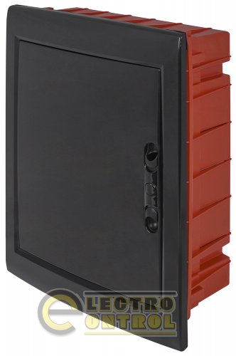 Щит Enext пластиковый на 24 модуля e.plbox.pro.w.24b.black встраиваемый черный с непрозрачной дверцей IP40