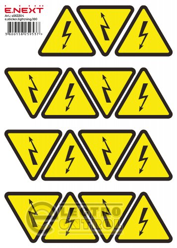 Самоклеюча наліпка "Блискавка" Enext  e.sticker.lightning.100 100х100х100мм 12 шт/аркуш