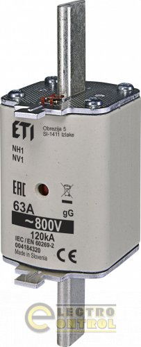Предохранитель ETI NH-1/gG 80A 800V KOMBI