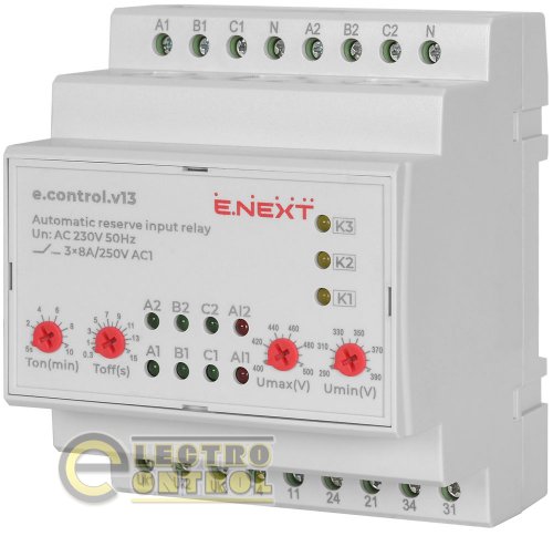 Реле автоматического ввода резерва секционное Enext e.control.v13