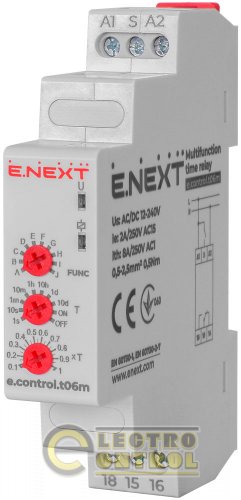 Реле часу багатофункціональне Enext e.control.t06m