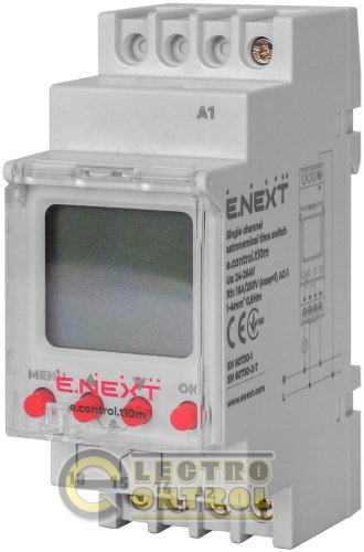 Реле времени астрономическое одноканальное Enext e.control.t10m