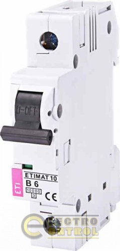 Автоматический выключатель ETI ETIMAT 10 1p B 6А AC 2121712
