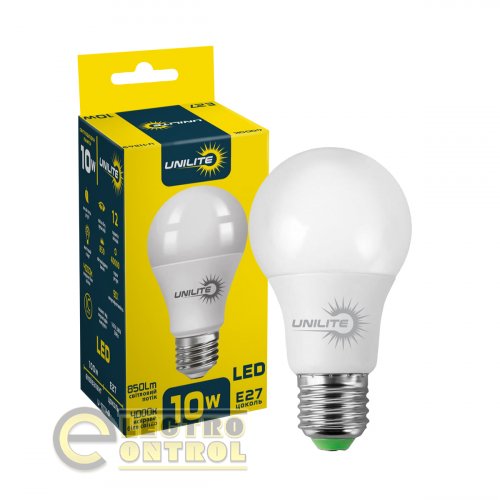 LED лампа UNILITE A60 10W E27 850lm 4000K