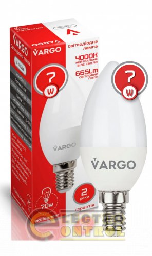 LED лампа VARGO C37 7W E27 665lm 4000K