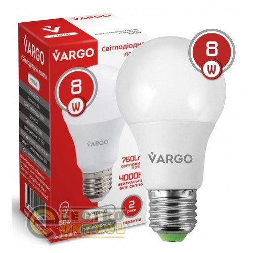 LED лампа VARGO A60 10W E27 6500К 950lm