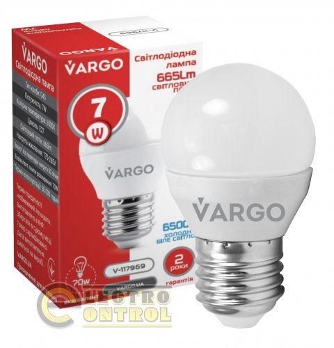 LED лампа VARGO G45 7W E27 665lm 6000K