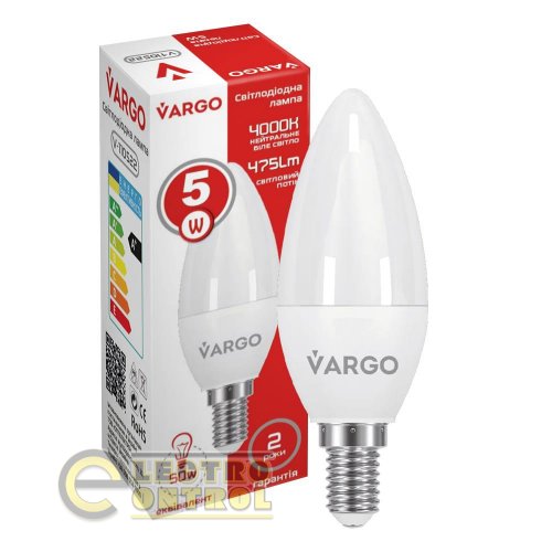 LED лампа VARGO C37 5W E14 665lm 4000K