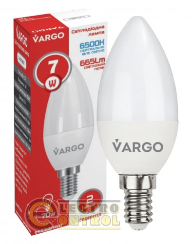 LED лампа VARGO C37 7W E14 665lm 6000K