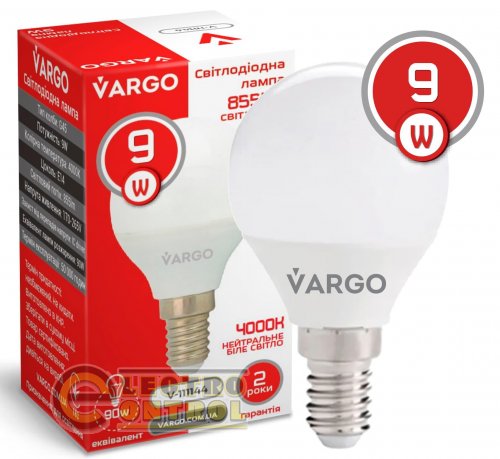 LED лампа VARGO G45 9W E14 855lm 4000K
