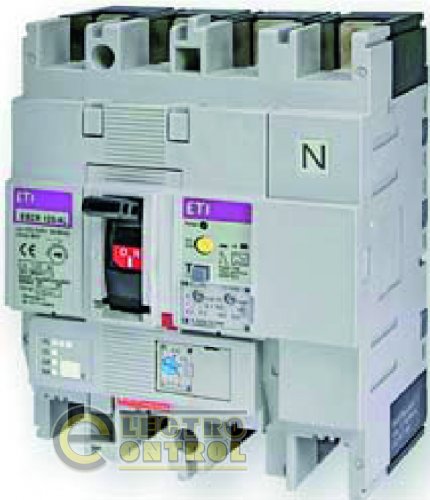 Автоматический выключатель ETI EB2R-M 125/3L 63A 25kA с блоком УЗО 3P